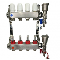 Коллектор из нержавеющей стали с расходомерами, с воздухоотводчиками на 4 вых. VR113-04A VIEIR