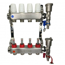 Коллектор из нержавеющей стали с расходомерами, с воздухоотводчиками на 4 вых. VR113-04A VIEIR