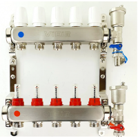 Коллектор из нержавеющей стали с расходомерами, с воздухоотводчиками на 5 вых. VR113-05A VIEIR